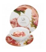 TAZA CON PIE Y PLATILLO BONITA GOLD 220 ML